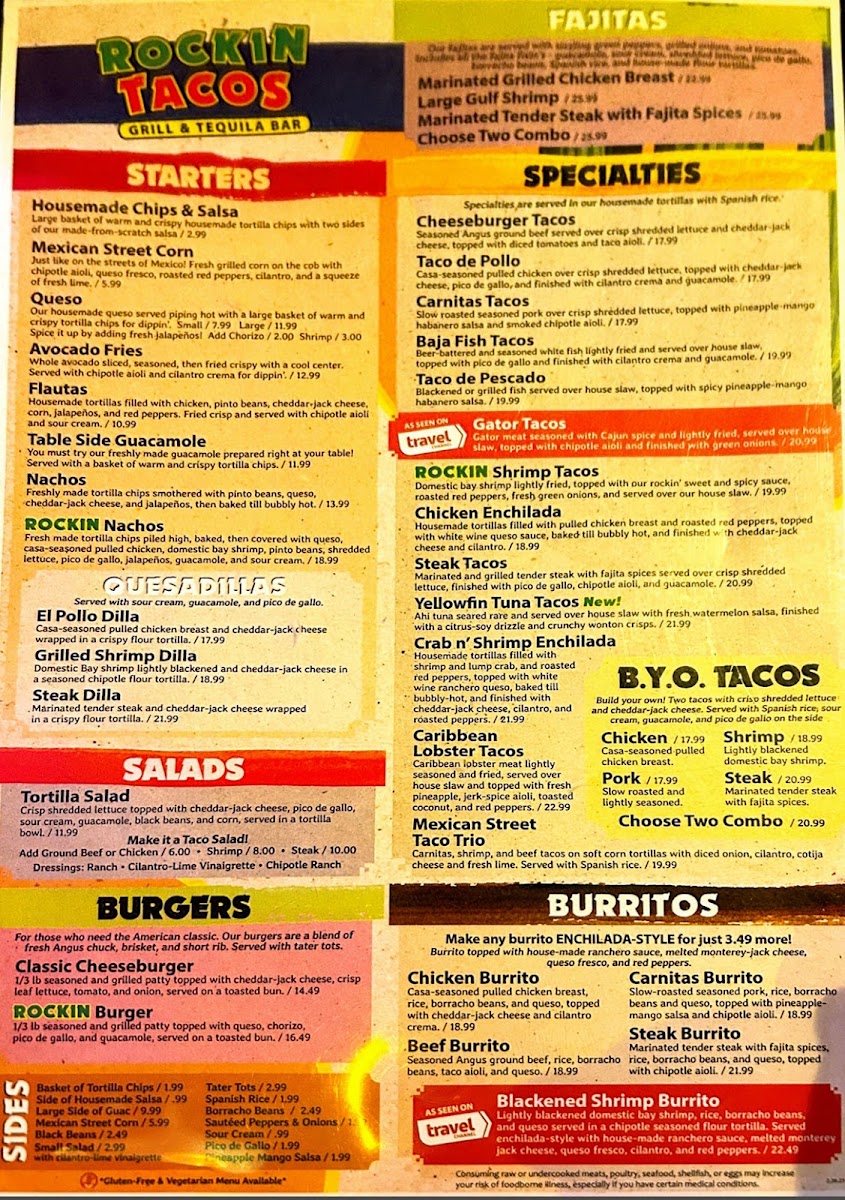 Rockin' Tacos Menu - Image 1